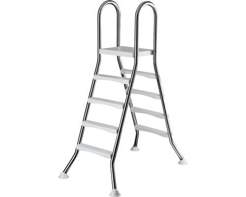 Scară pentru piscină supraterană, din inox, 4 trepte h120cm